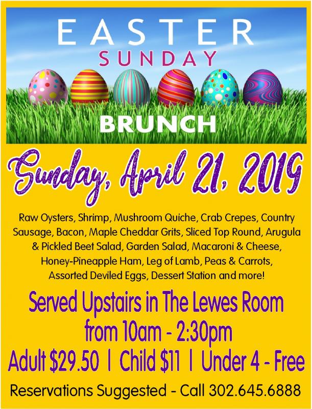 Now accepting Easter brunch reservations at Irish Eyes Cape Gazette